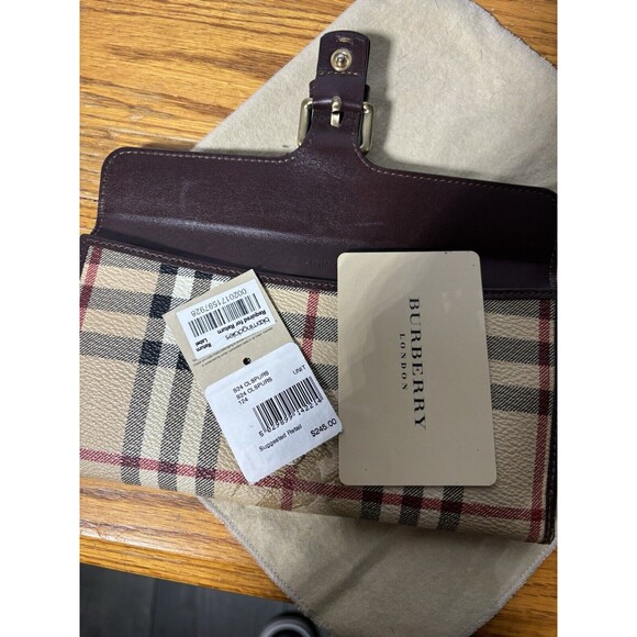Burberry Haymarket Coated Canvas Leather Check Wallet - Picture 11 of 12